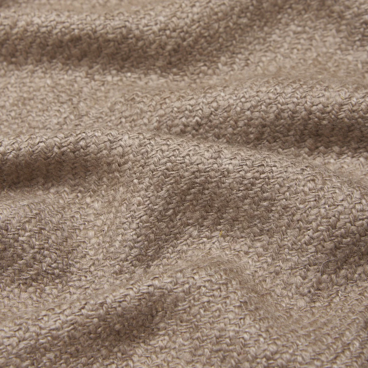Large Heavy Twill Cashmere Throw In Taupe - Image 3