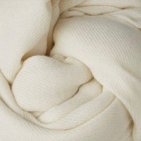 Large Knitted Cashmere Scarf In Cream - Image 2