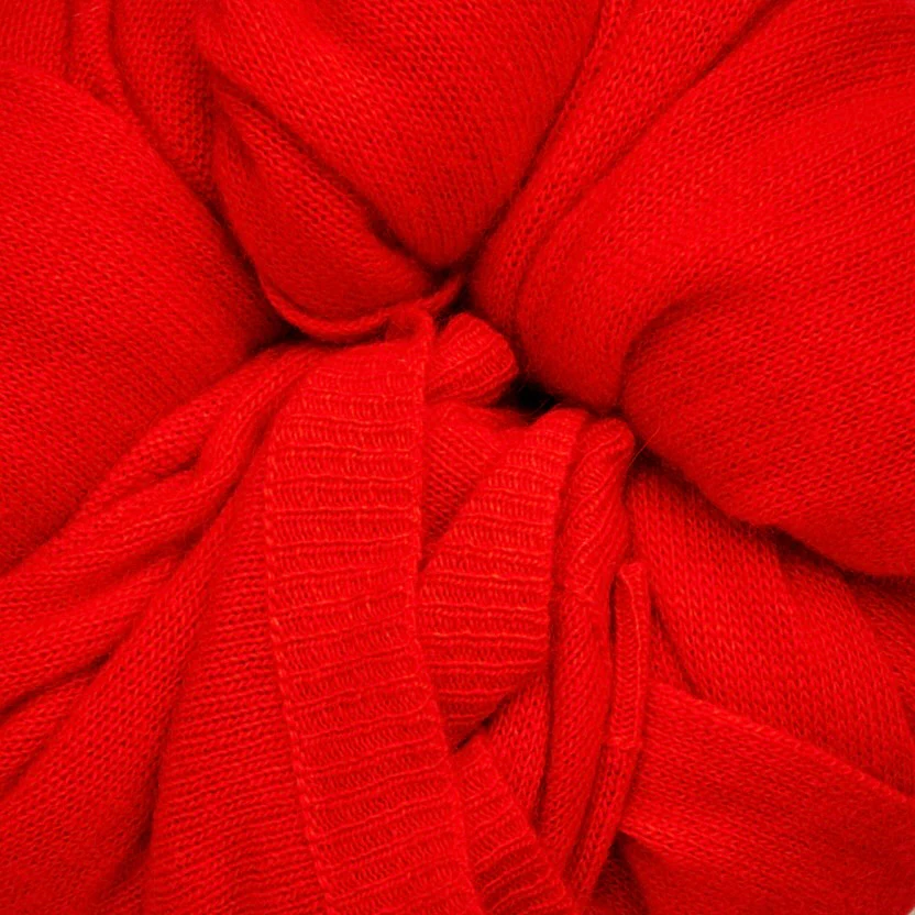 Large Knitted Cashmere Scarf In Red - Image 3