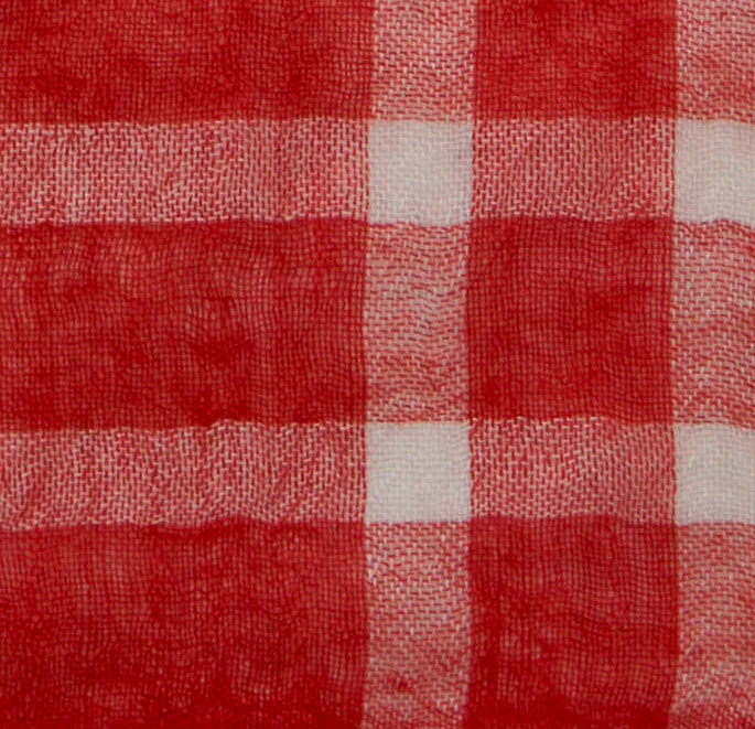 Lightweight Cashmere Check Pocket Square In Red - Image 2