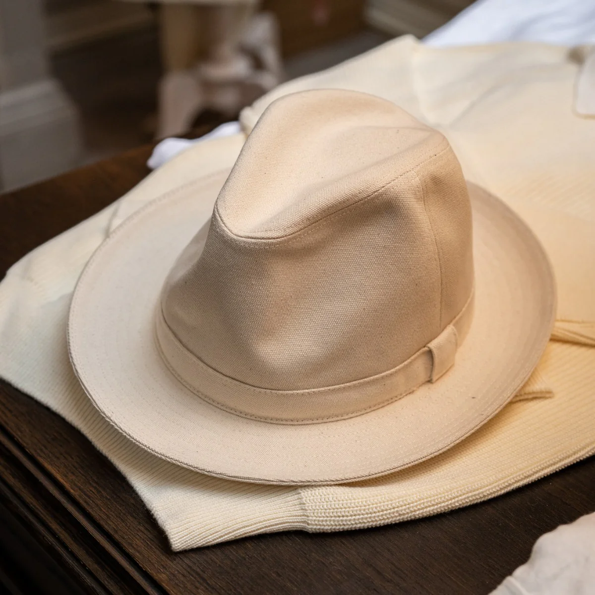 Cotton Hat In Ivory - Image 2