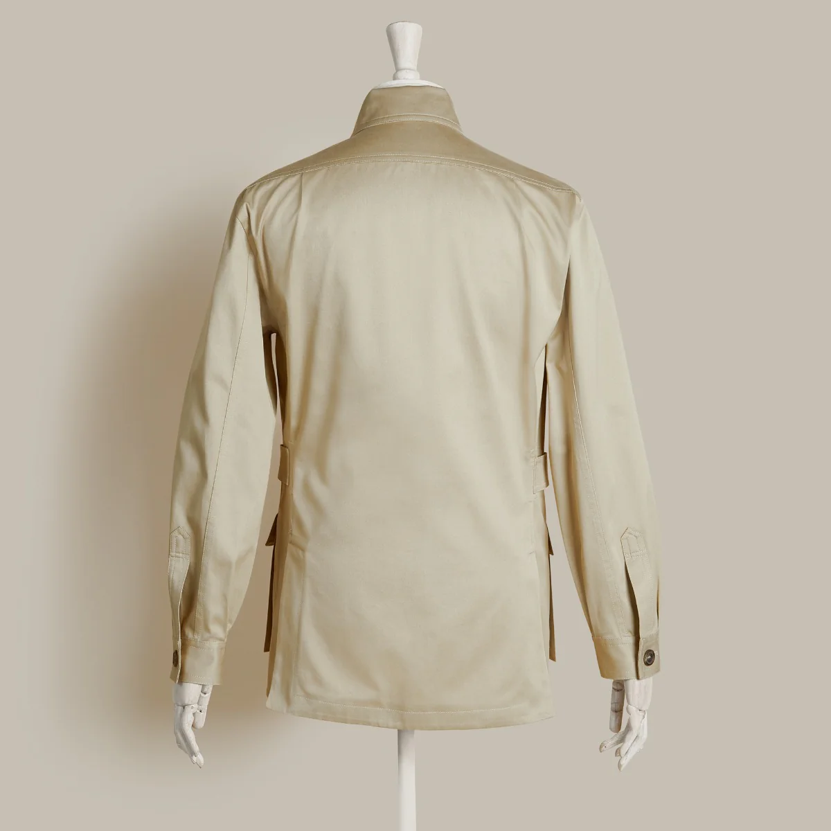 Lightweight Cotton Travel Jacket In Putty - Image 2