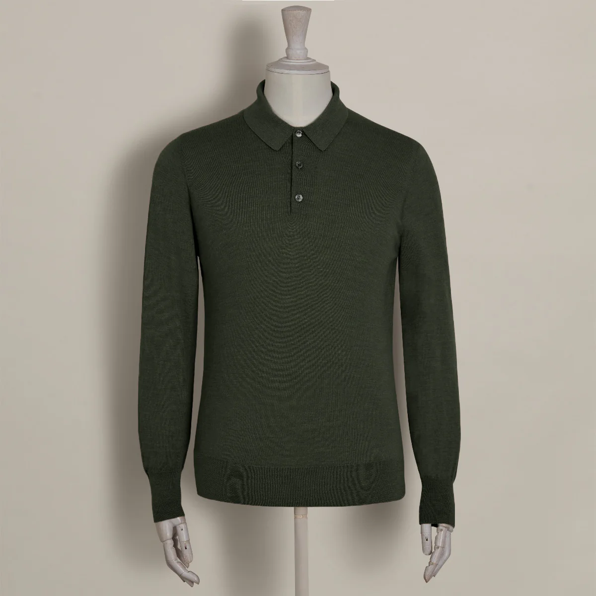 Lightweight Merino Polo Shirt In Dark Green