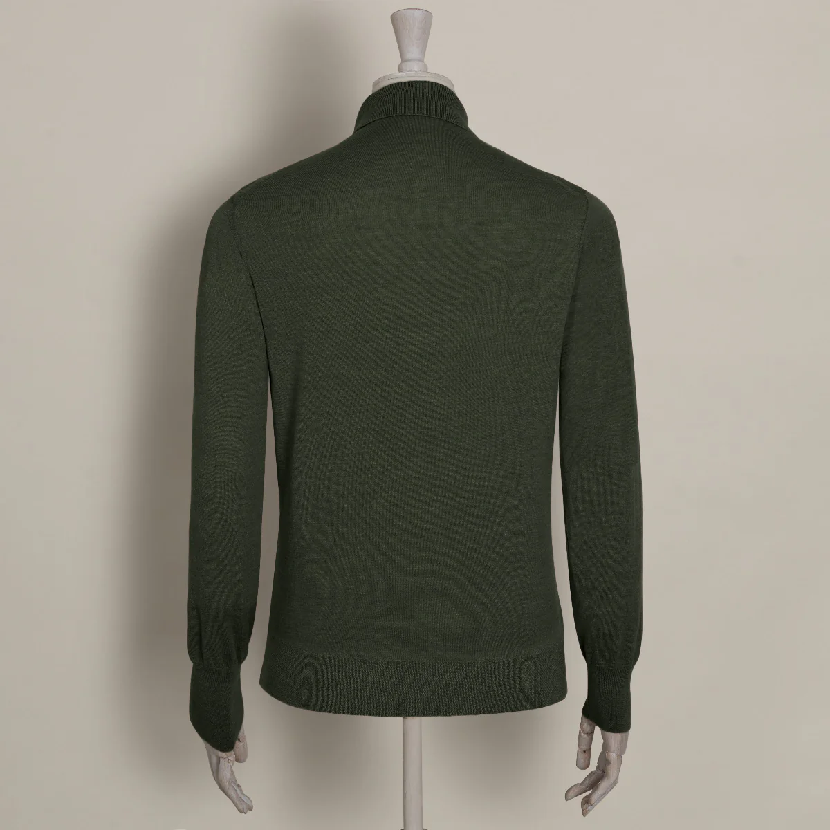Lightweight Merino Polo Shirt In Dark Green - Image 3