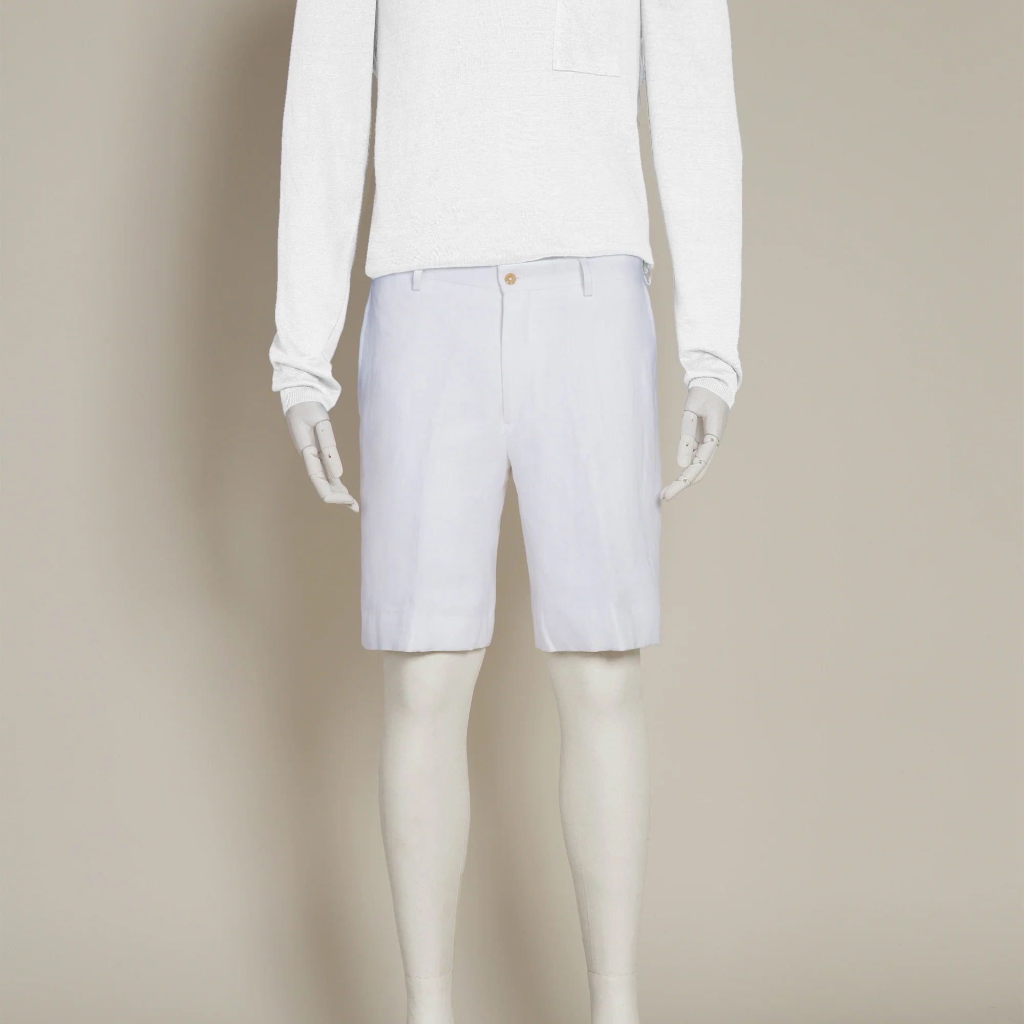 Tailored Linen Beach Shorts in White