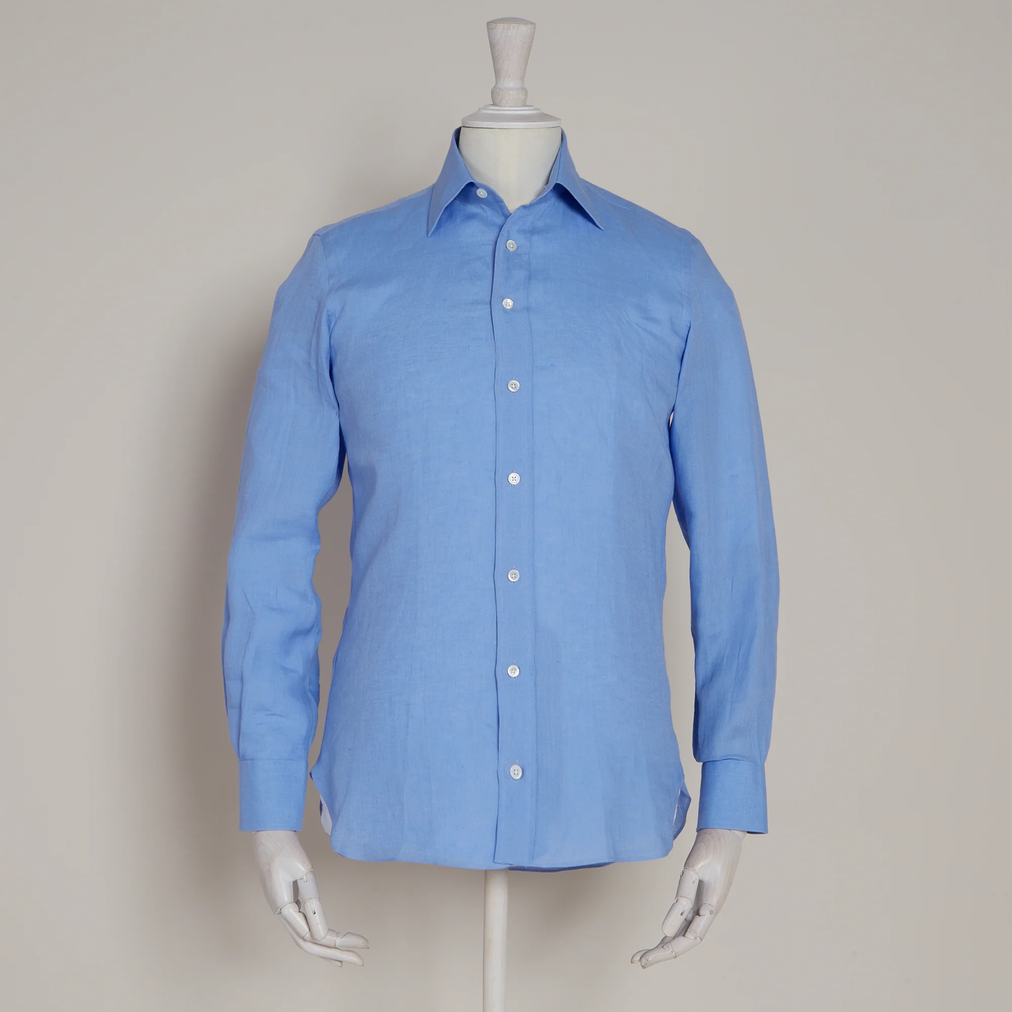 Linen Button Cuff Shirt in Lagoon