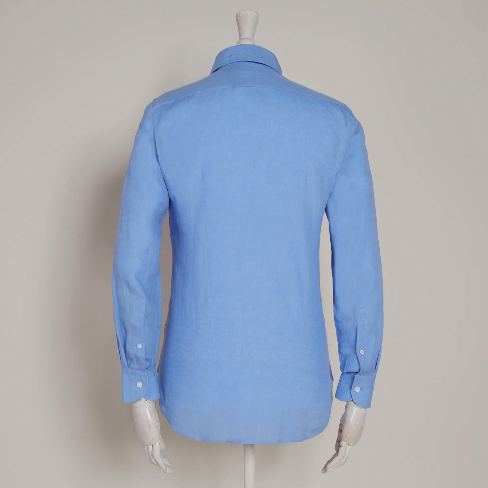 Linen Button Cuff Shirt in Lagoon - Image 3