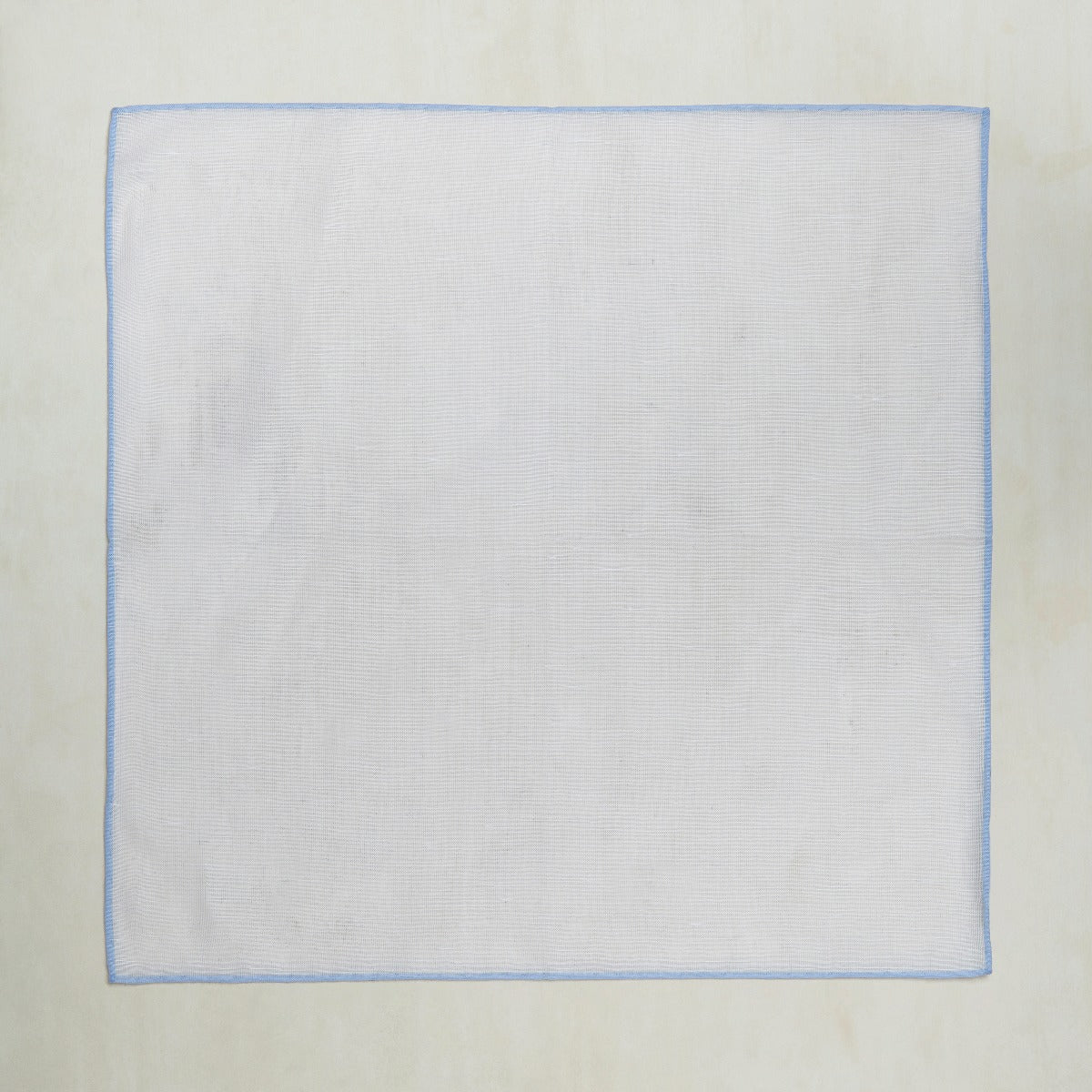 Linen and Cotton Pocket Square With Sky Edge