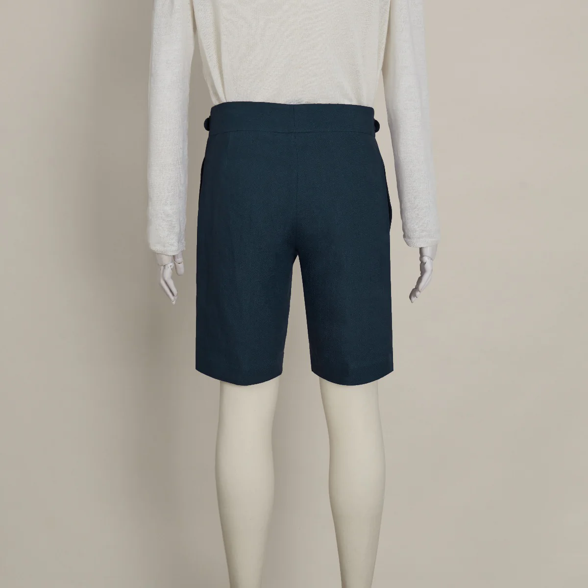 Irish Linen Gurkha Shorts in Navy - Image 2
