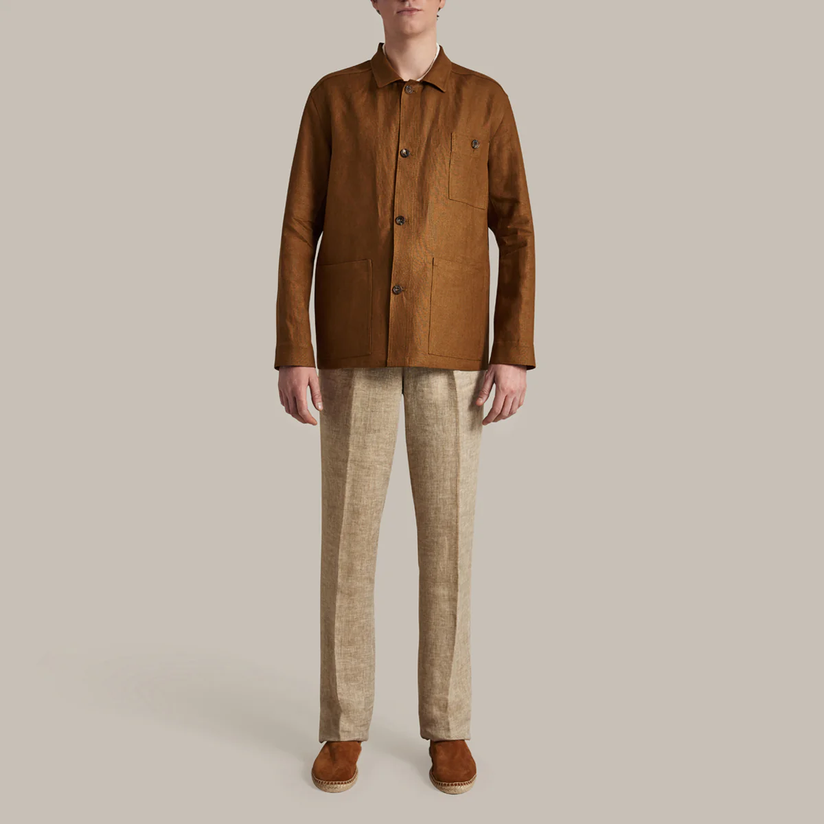 Linen Jacket No. 2 In Tobacco - Image 3