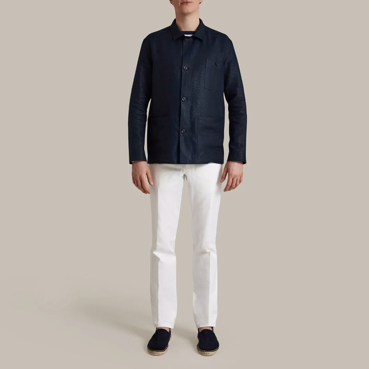 Linen Jacket No. 2 In Dark Navy - Image 2