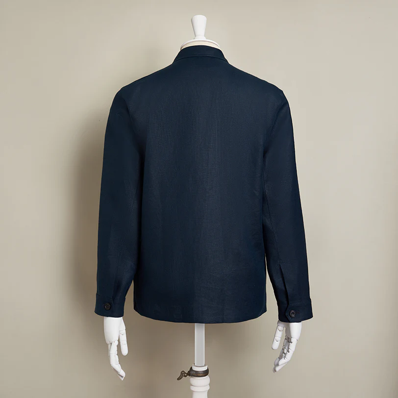Linen Jacket No. 2 In Dark Navy - Image 4