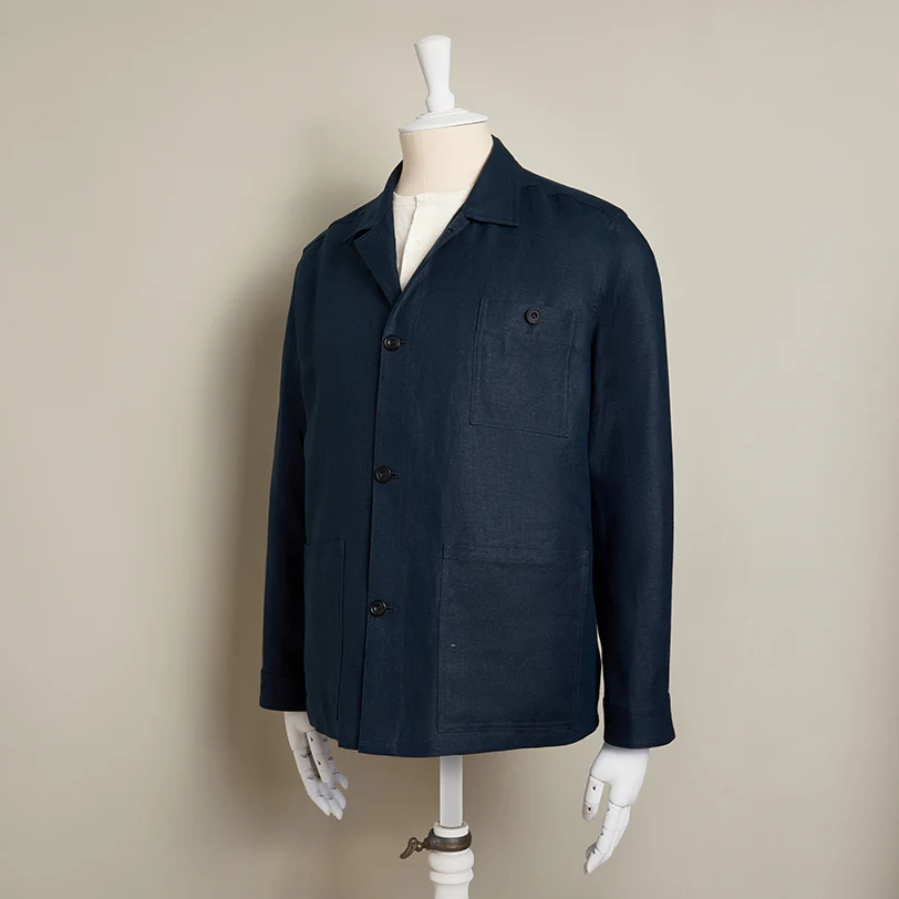 Linen Jacket No. 2 In Dark Navy - Image 5
