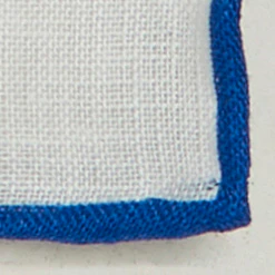 Linen Pocket Square With Contrast Edge In Blue - Image 2