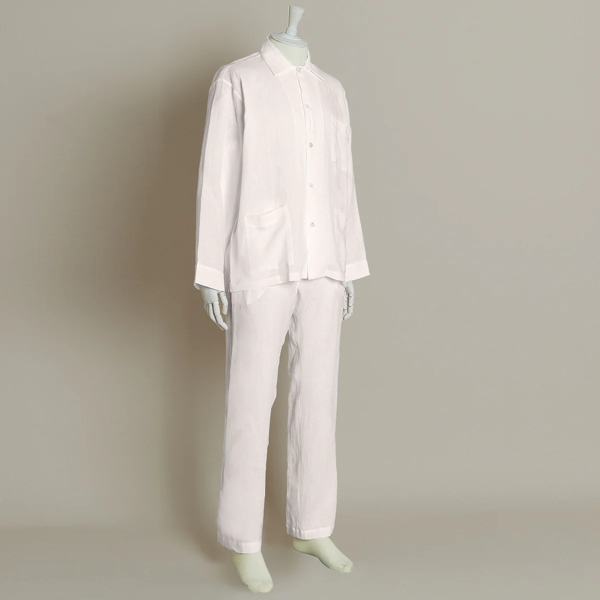 Linen Pyjamas In Light Pink - Image 3