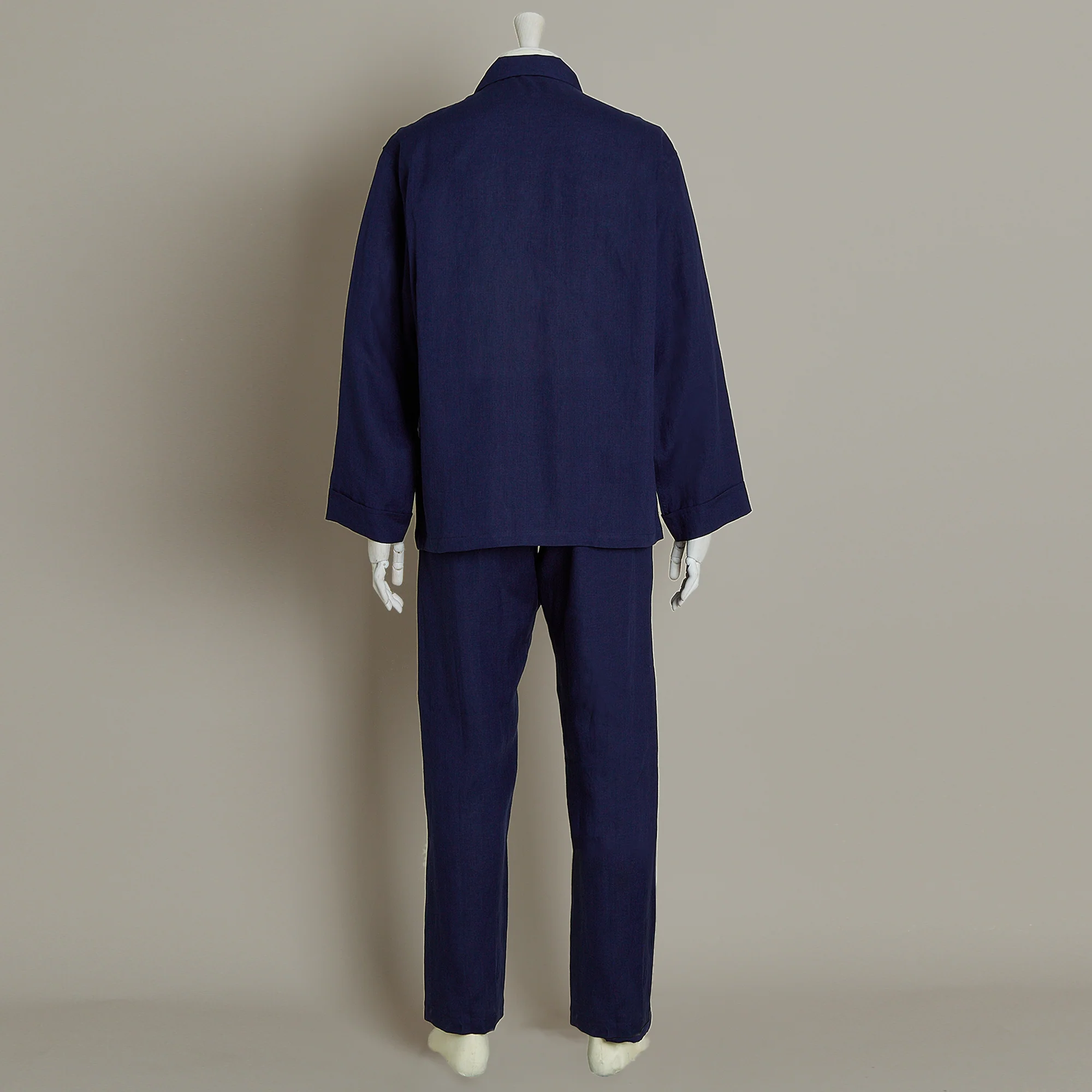 Linen Pyjamas In Navy - Image 2