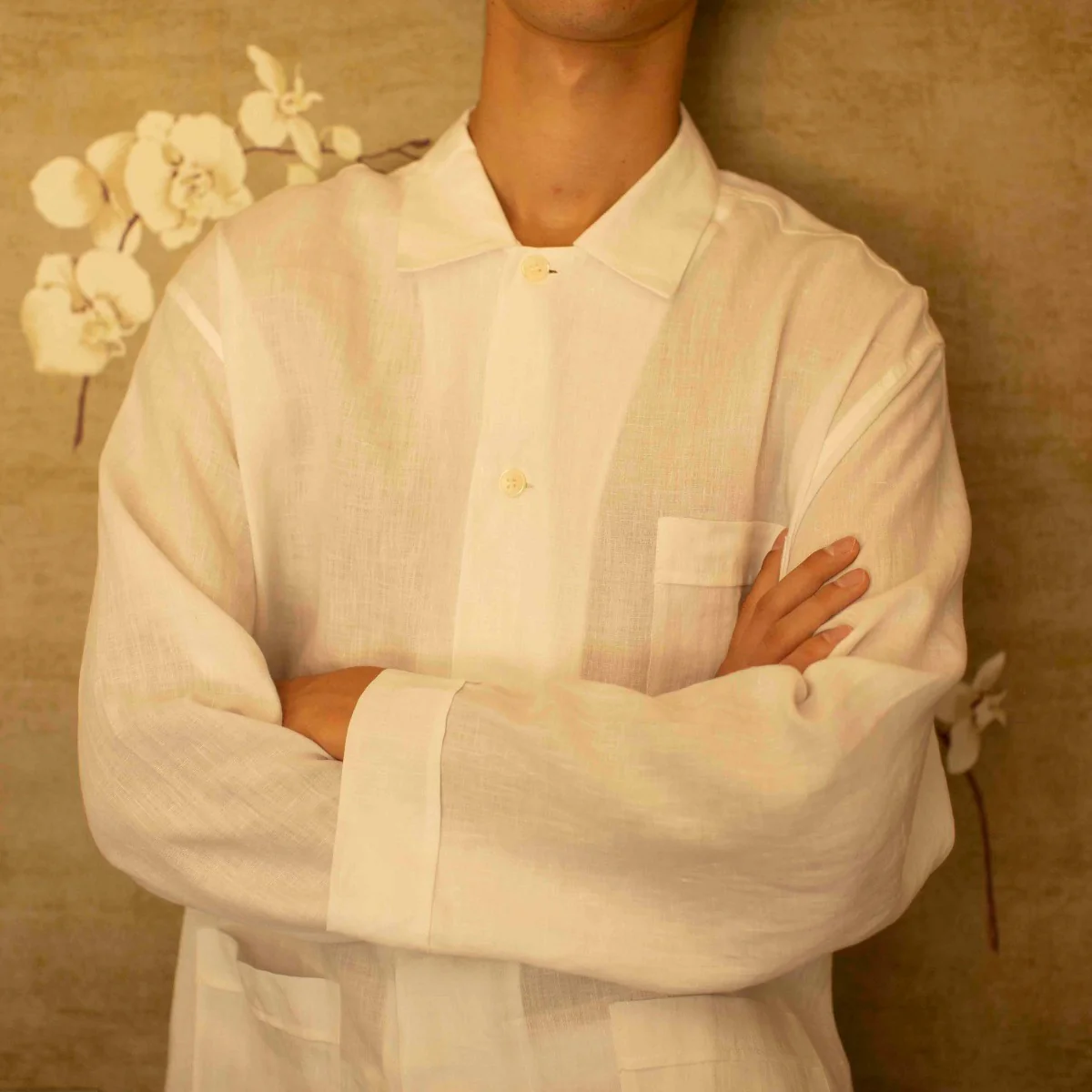Linen Pyjamas In White - Image 2