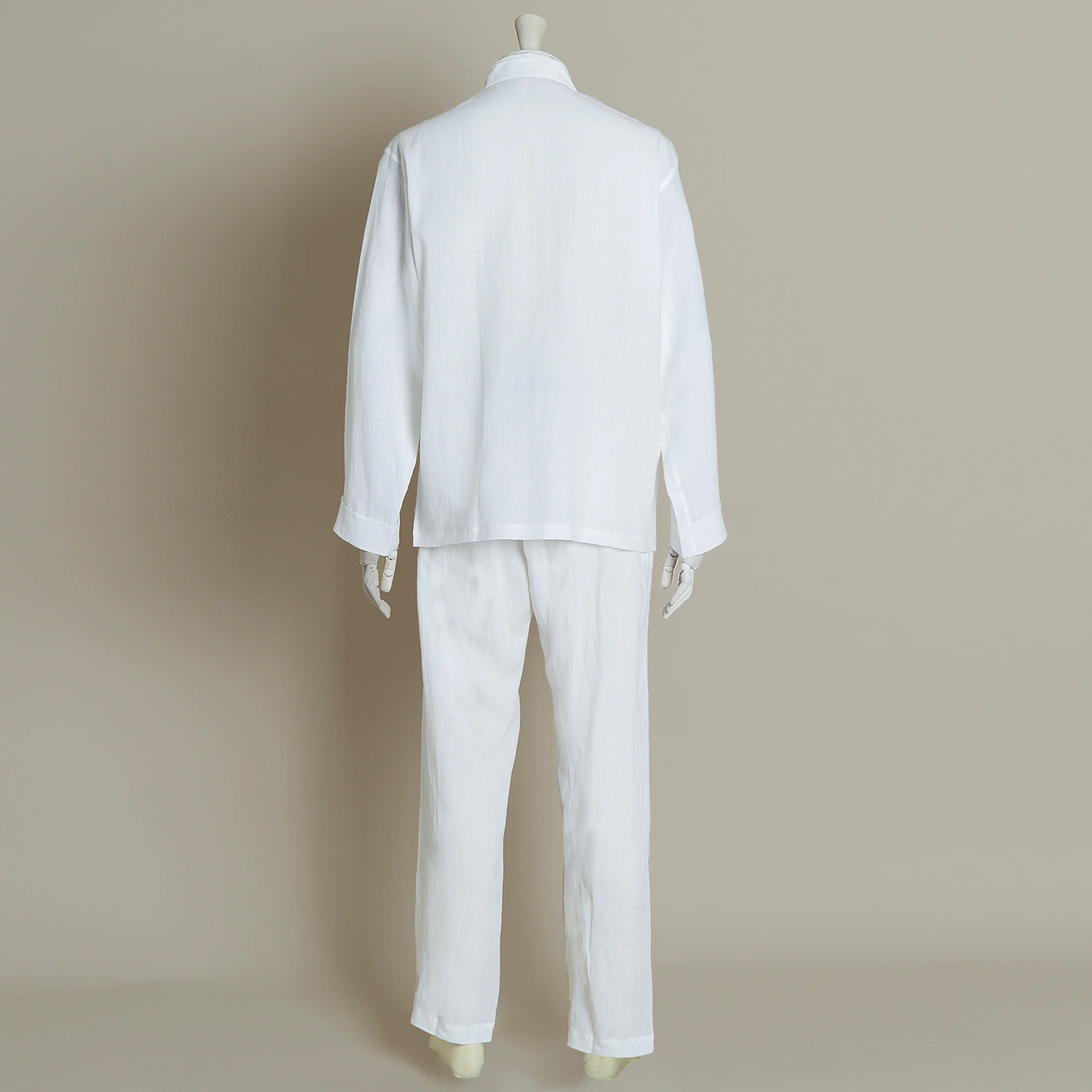 Linen Pyjamas In White - Image 3