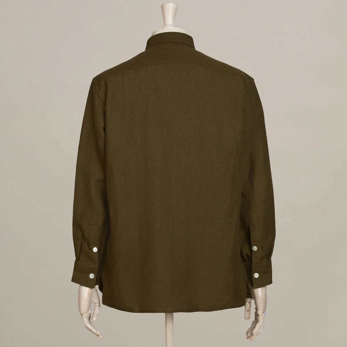 Linen Safari Overshirt In Khaki - Image 6