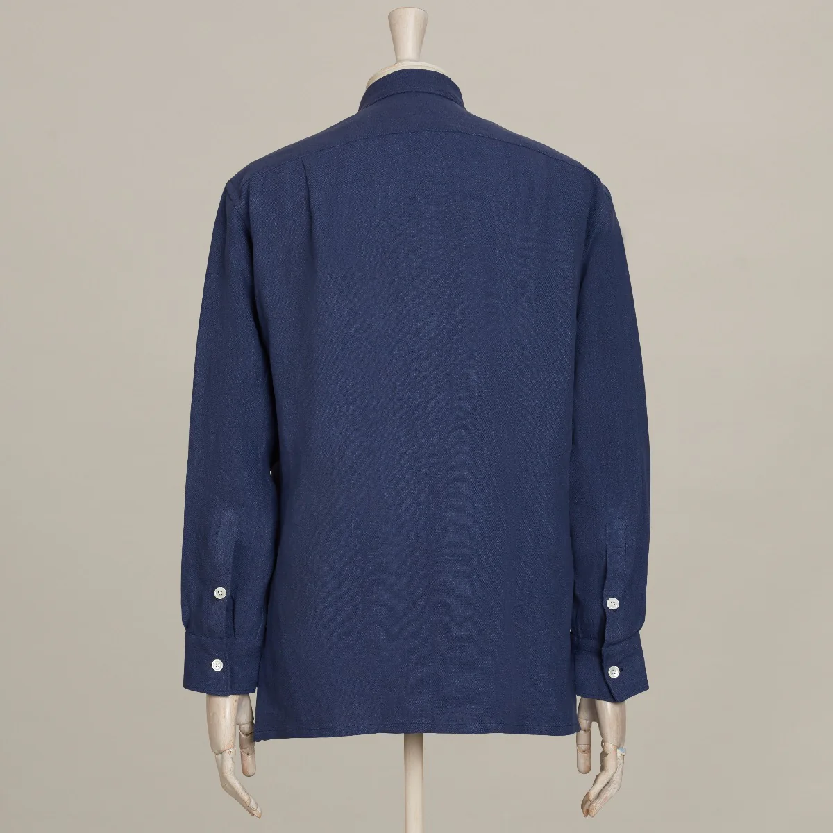 Linen Safari Overshirt In Dark Blue - Image 4