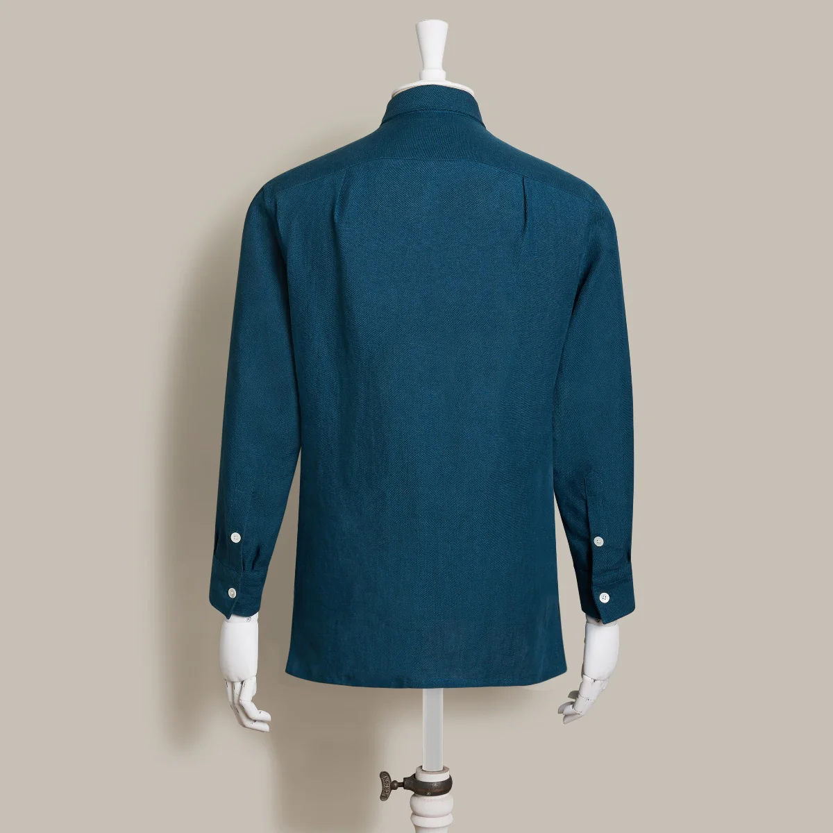 Linen Safari Overshirt In Teal - Image 3