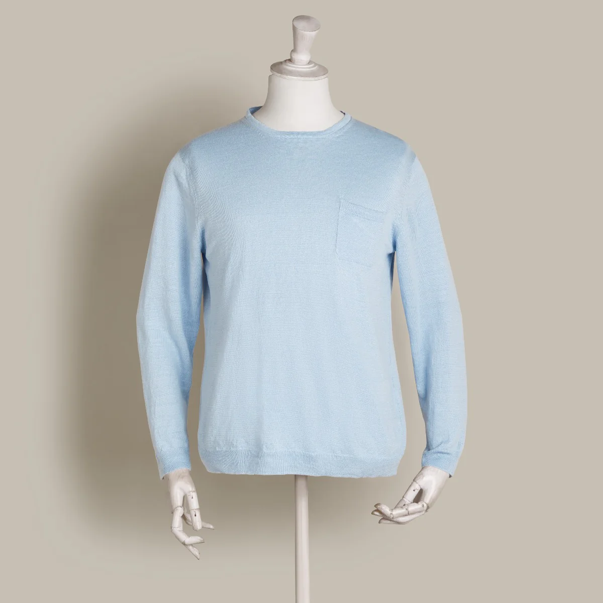 Linen Knitted Sweater In Light Sky