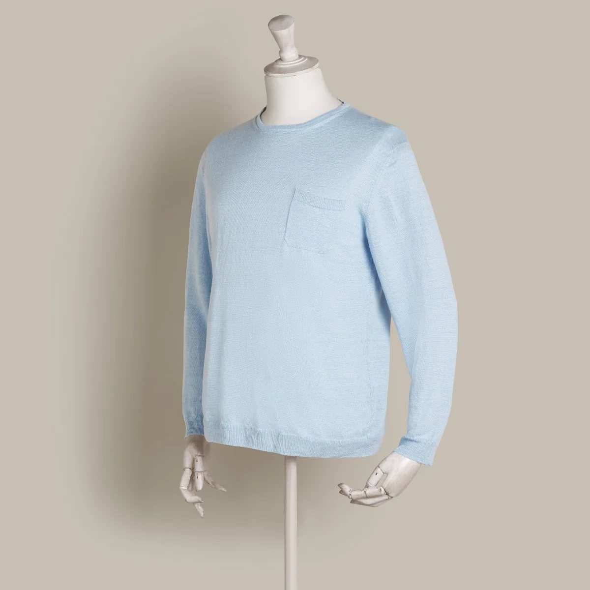Linen Knitted Sweater In Light Sky - Image 2