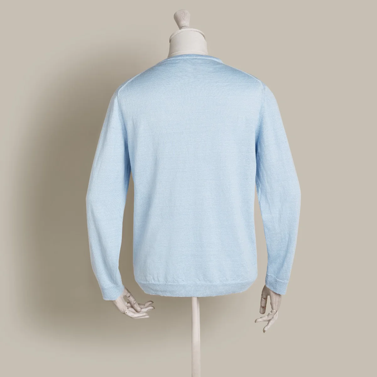 Linen Knitted Sweater In Light Sky - Image 3