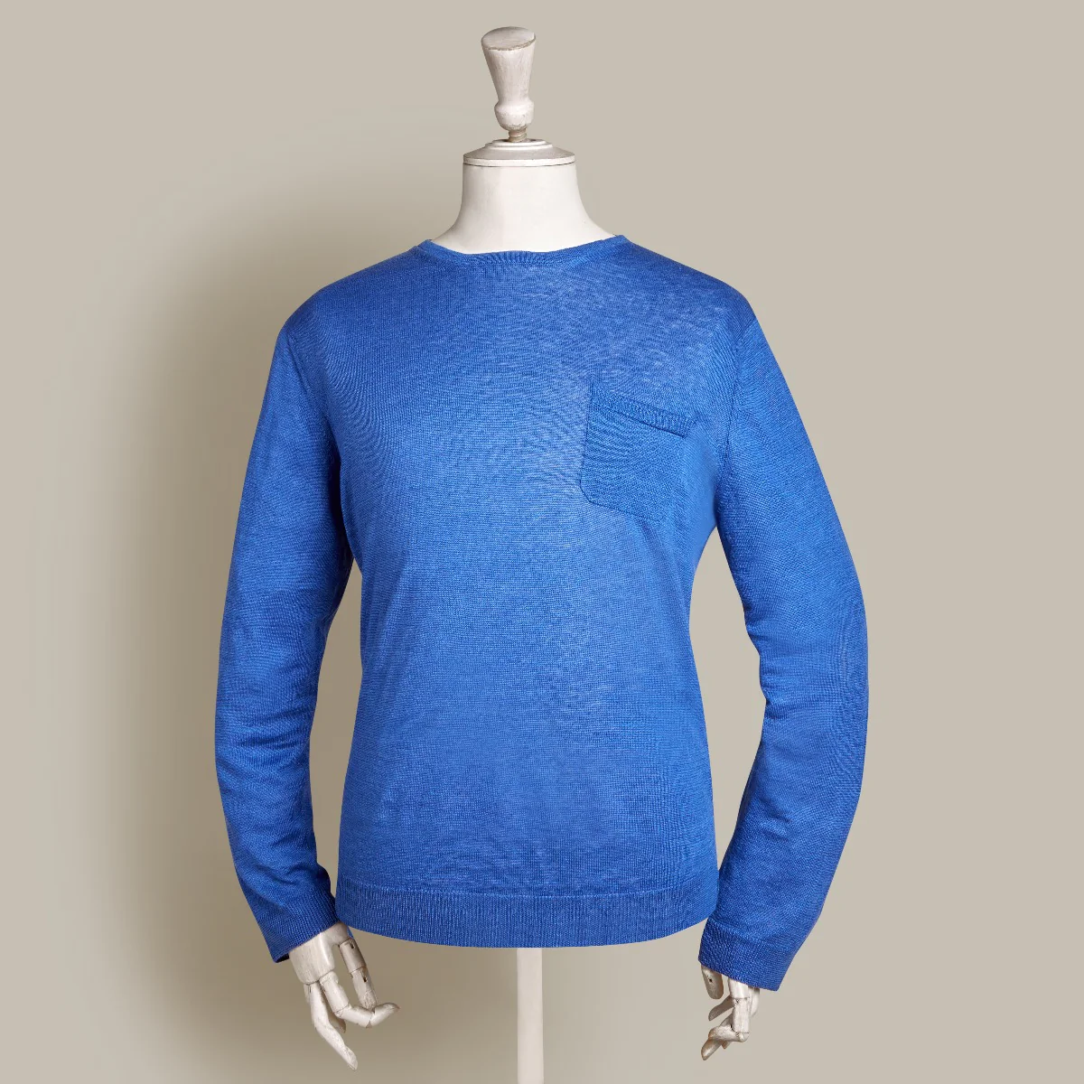 Linen Knitted Sweater In Ocean