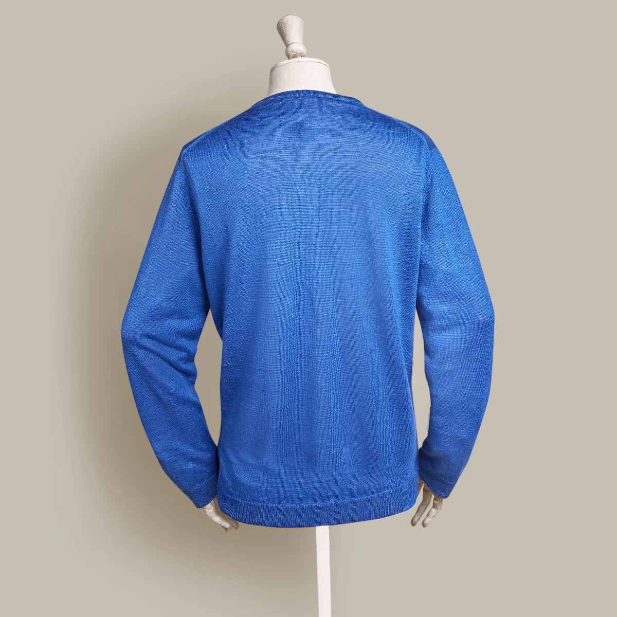 Linen Knitted Sweater In Ocean - Image 3