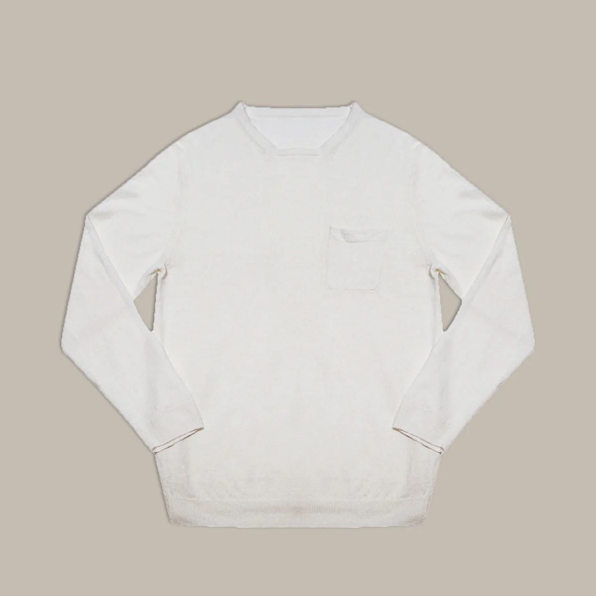 Linen Knitted Sweater In Off White - Image 4