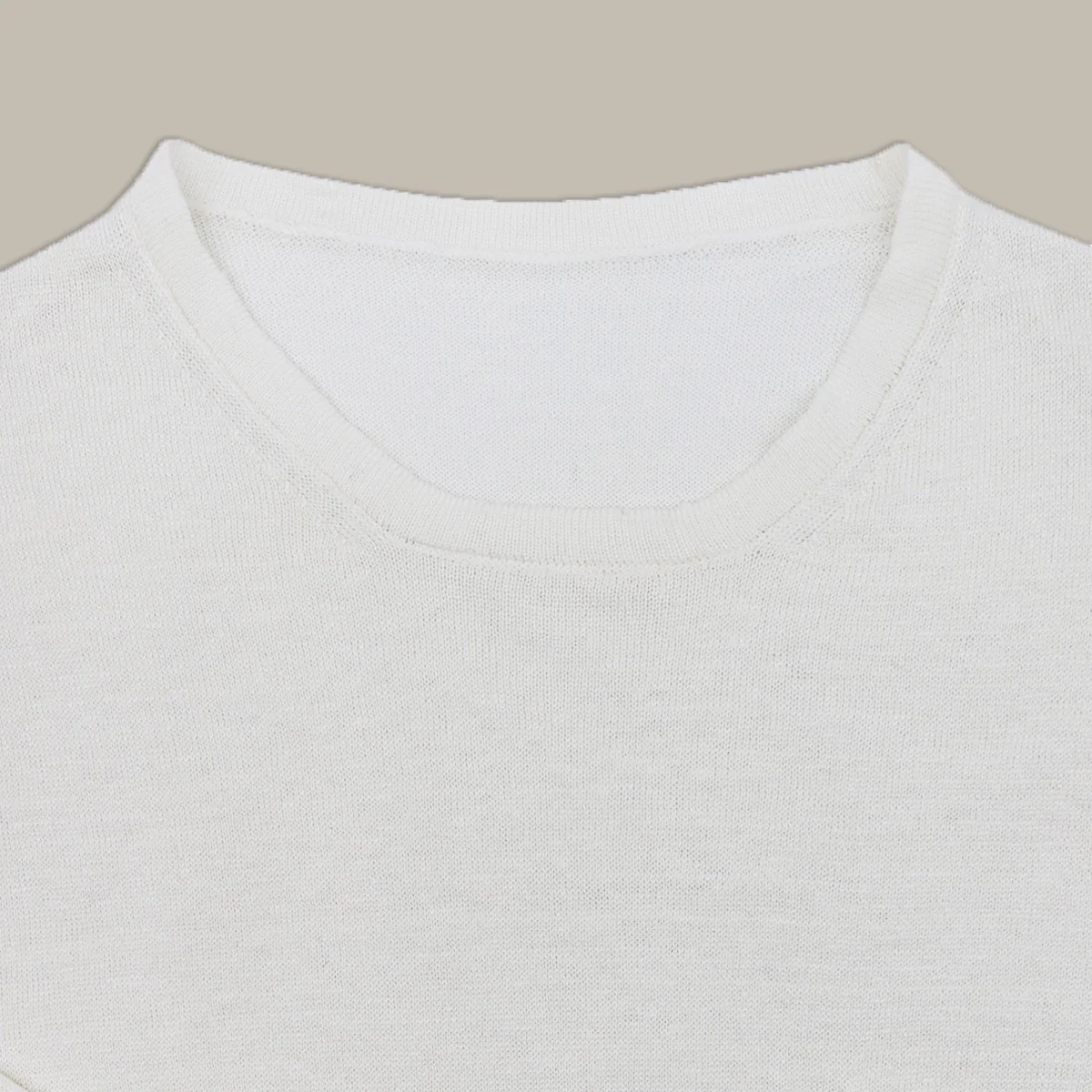 Linen Knitted Sweater In Off White - Image 5