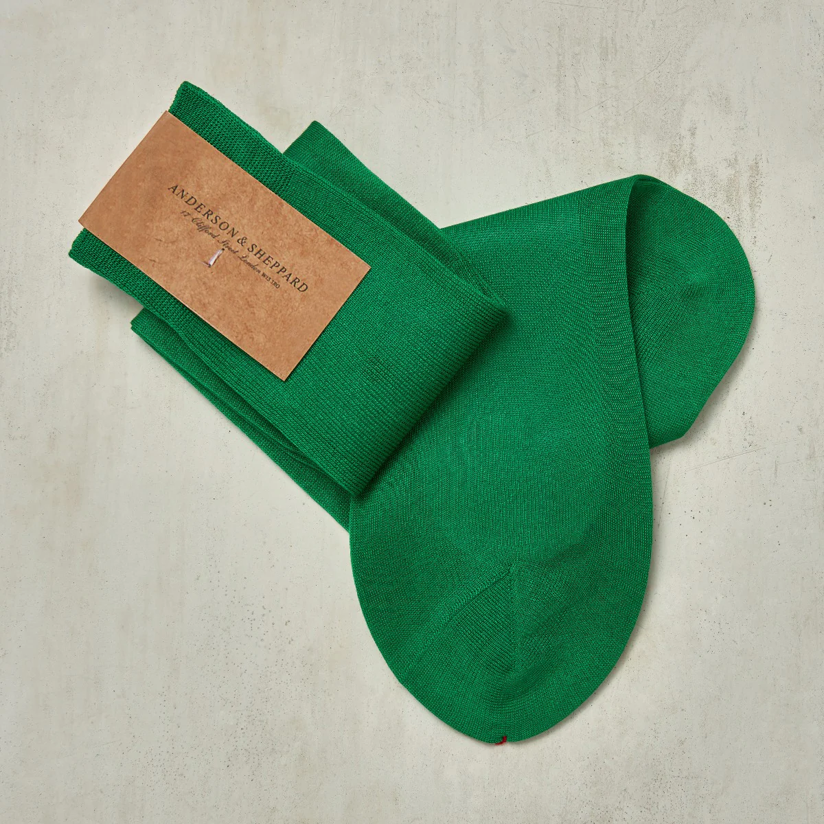 Long Plain Cotton Socks In Emerald