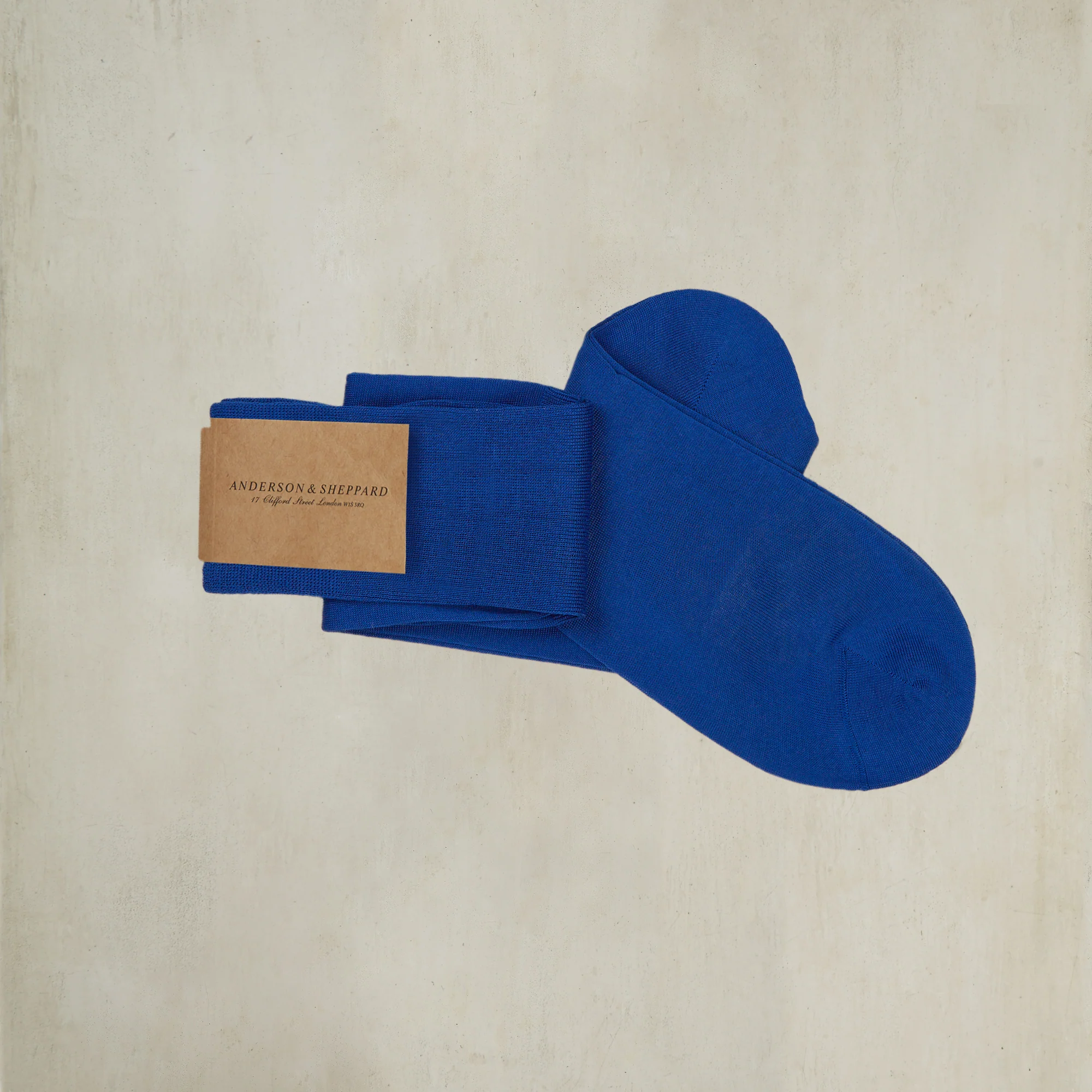 Long Plain Cotton Socks In Royal Blue