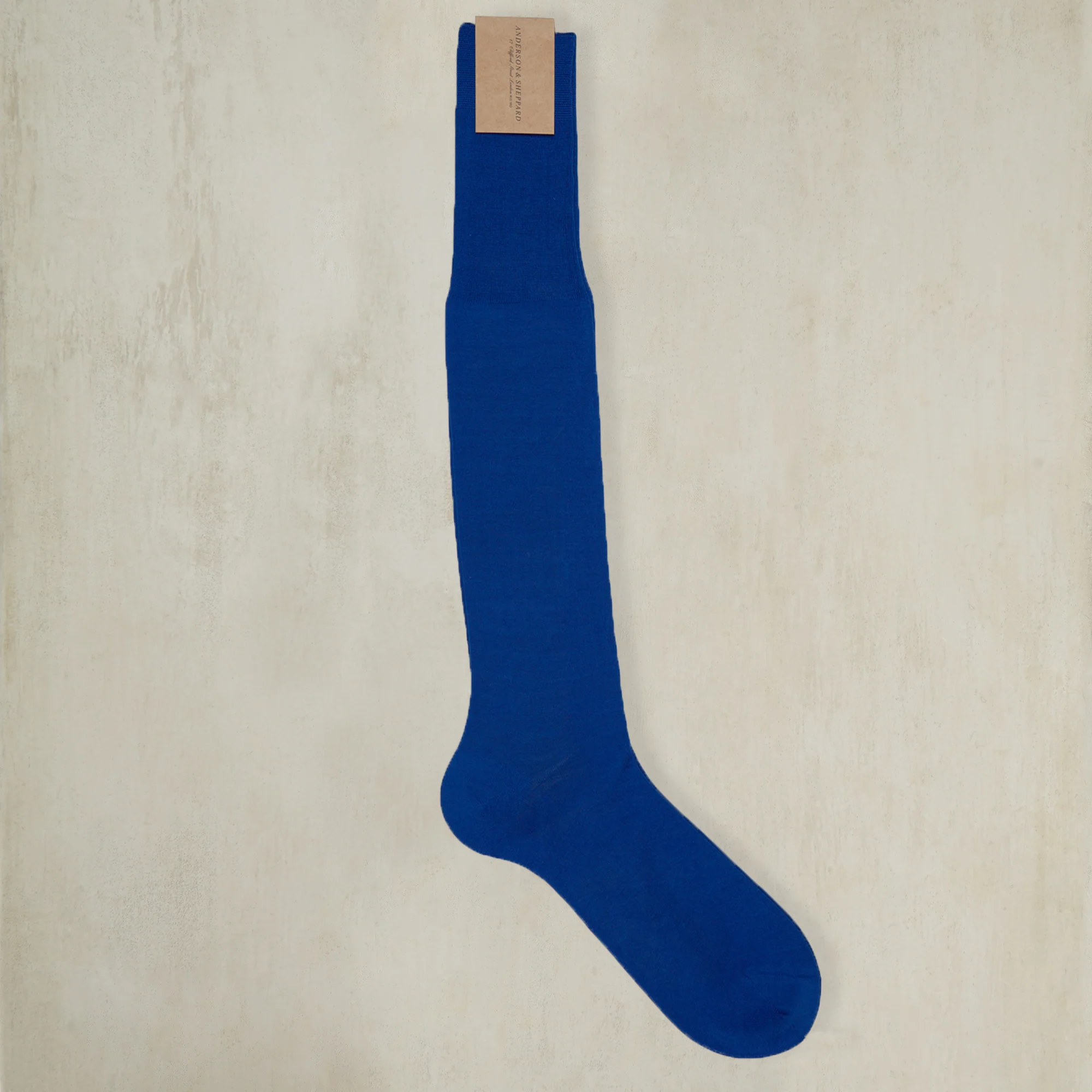 Long Plain Cotton Socks In Royal Blue - Image 2