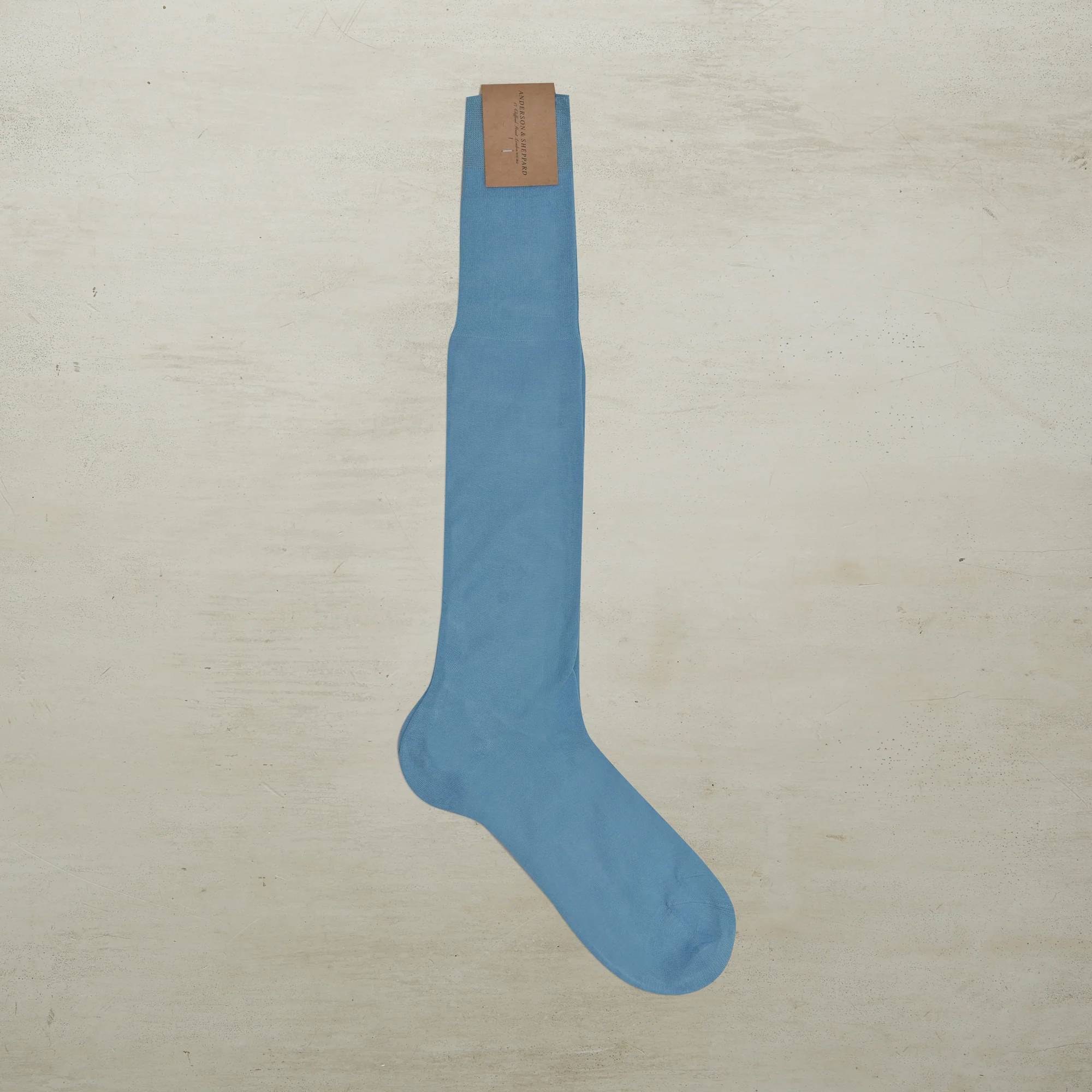 Long Plain Cotton Socks In Sky - Image 2