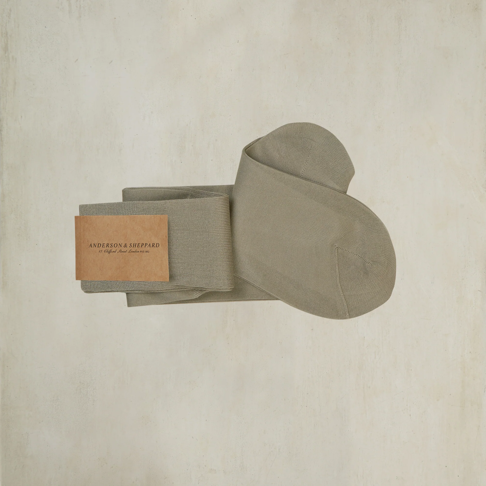 Long Plain Cotton Socks In Taupe