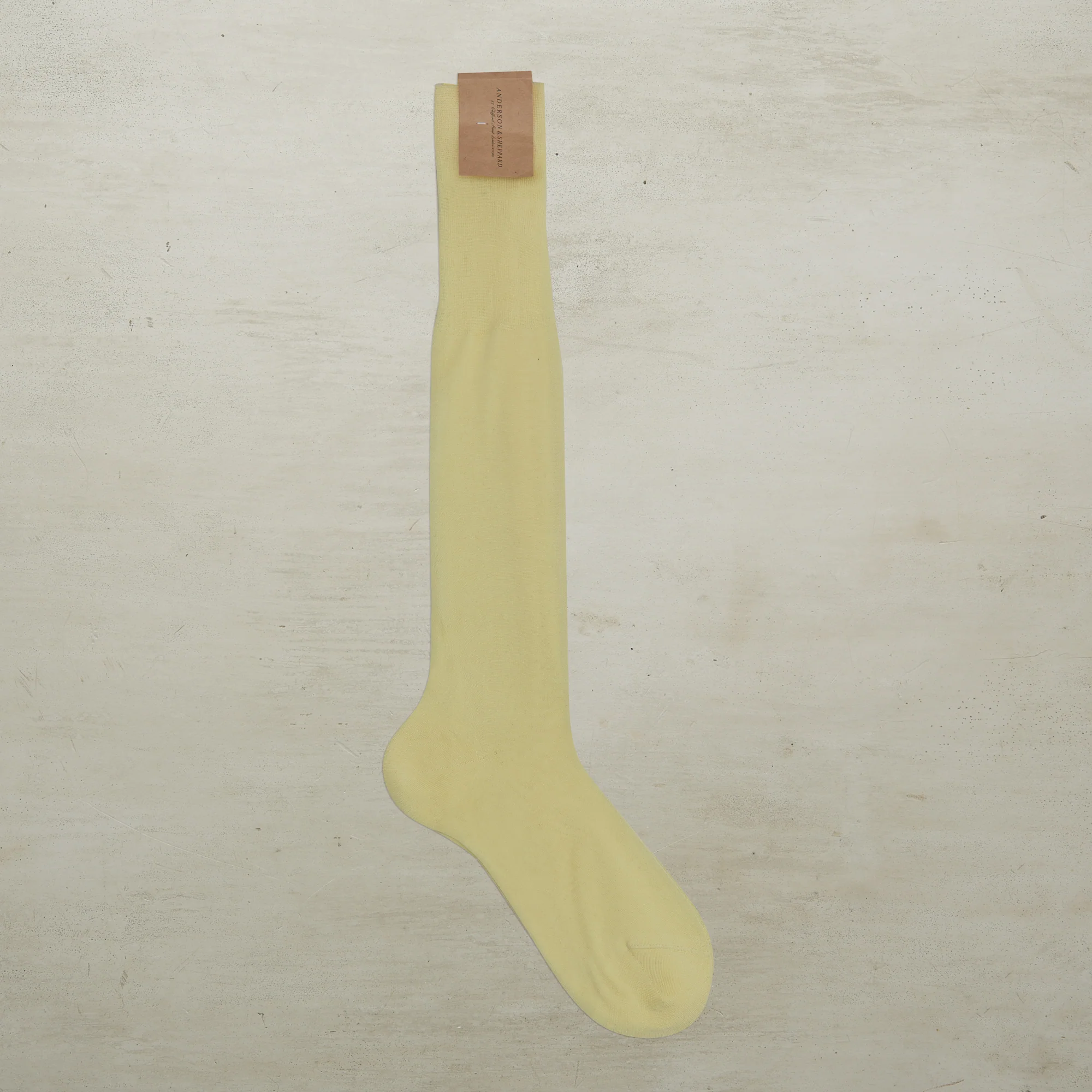 Long Plain Cotton Socks In Yellow - Image 2