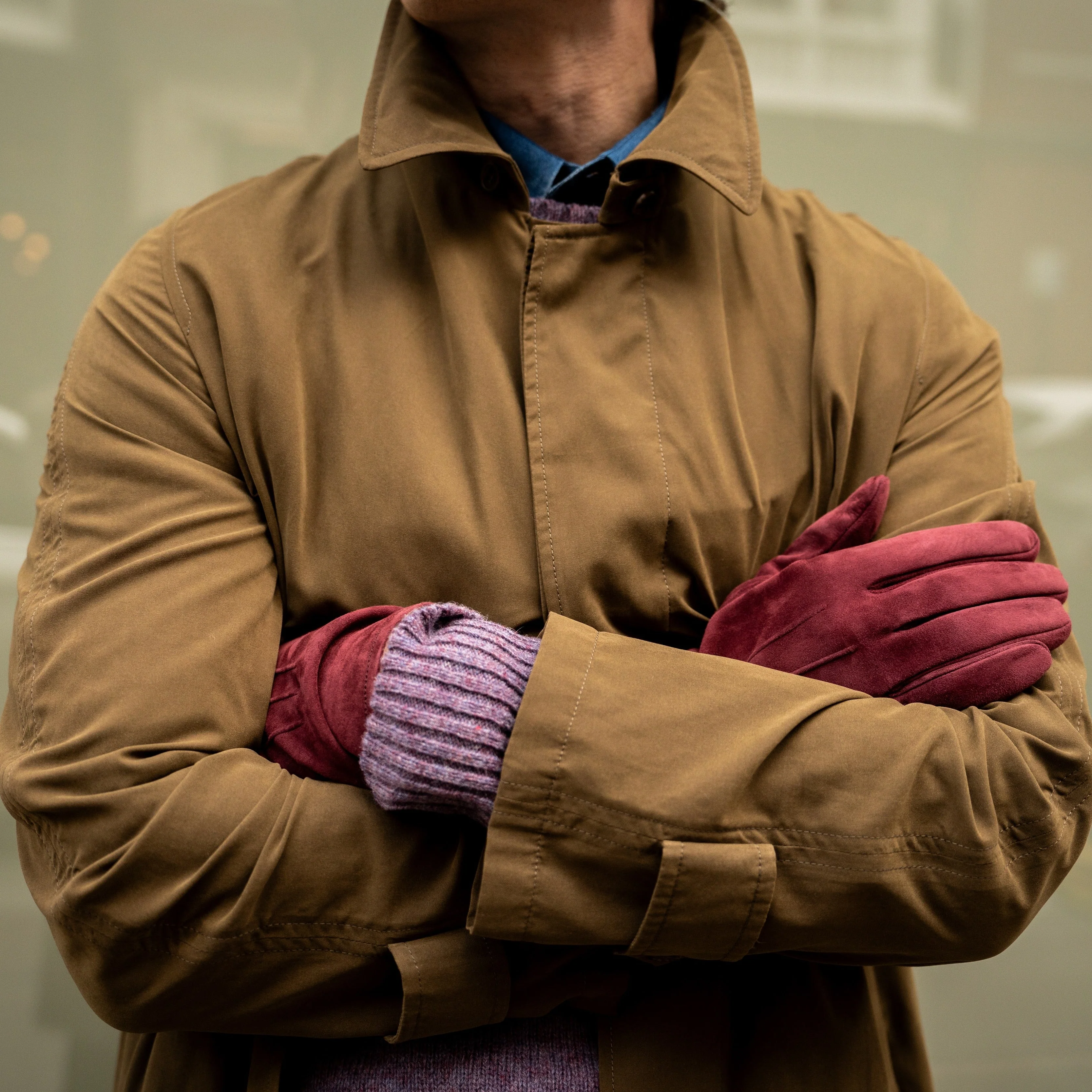 Long Microfibre Raincoat In Khaki - Image 3