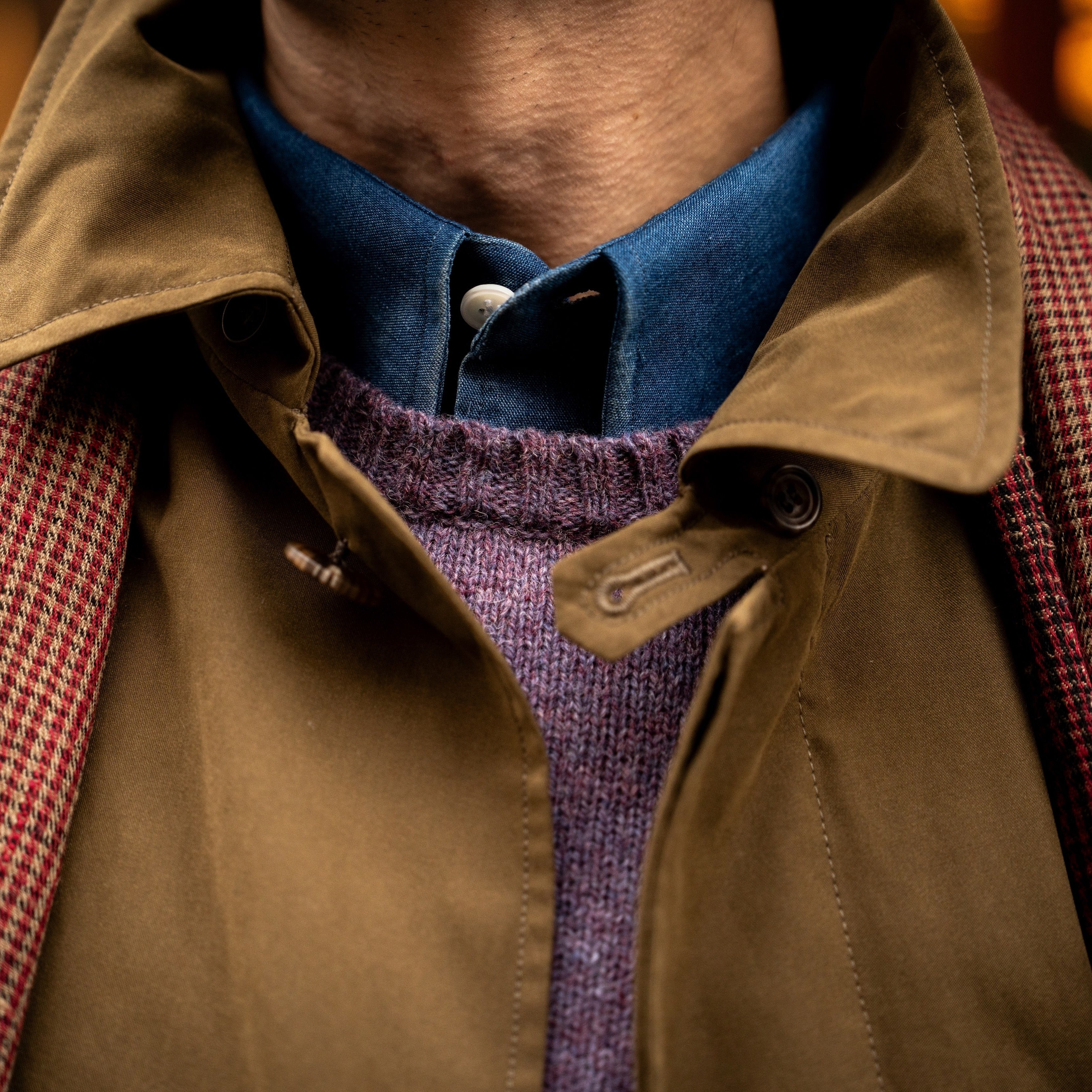Long Microfibre Raincoat In Khaki - Image 4