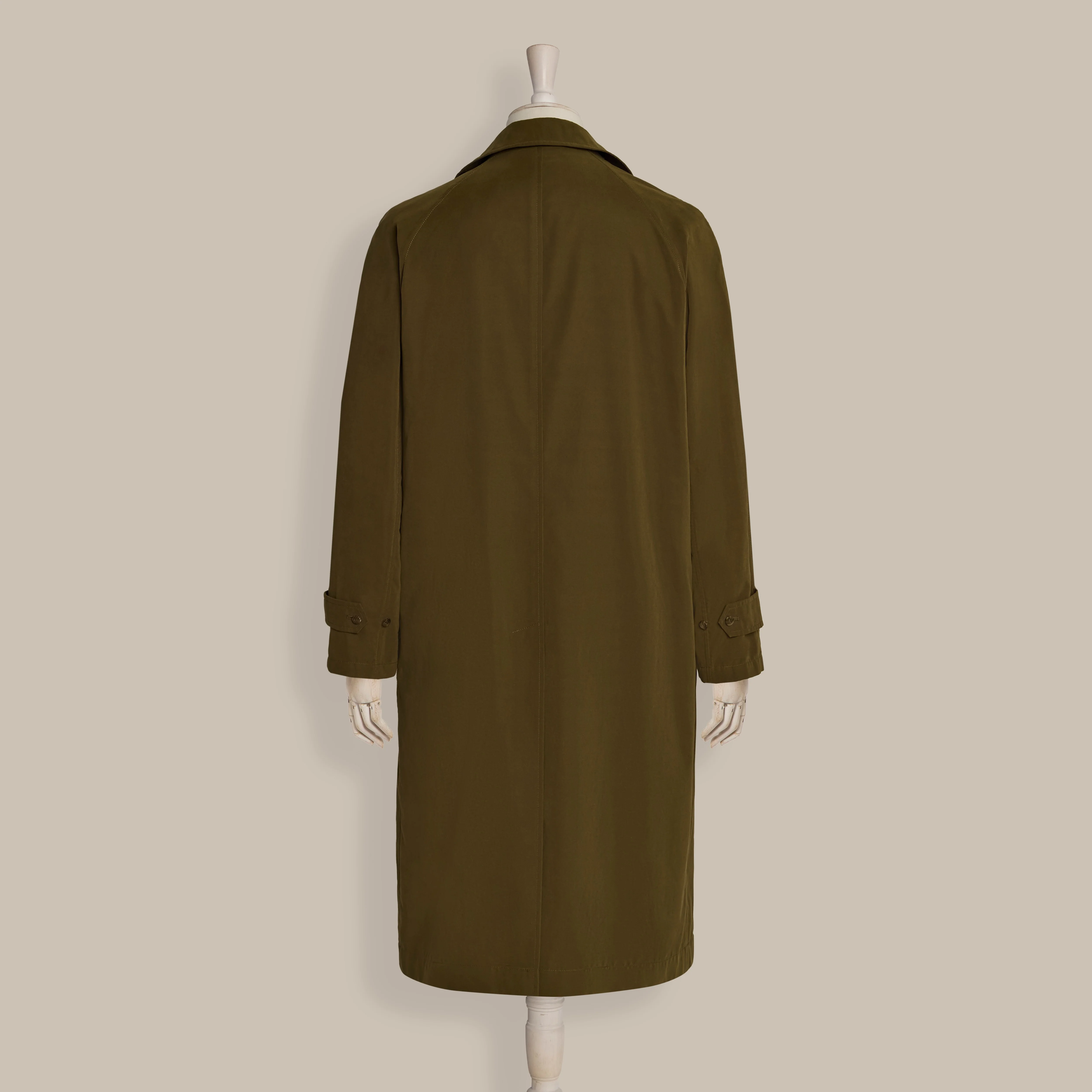 Long Microfibre Raincoat In Khaki - Image 6
