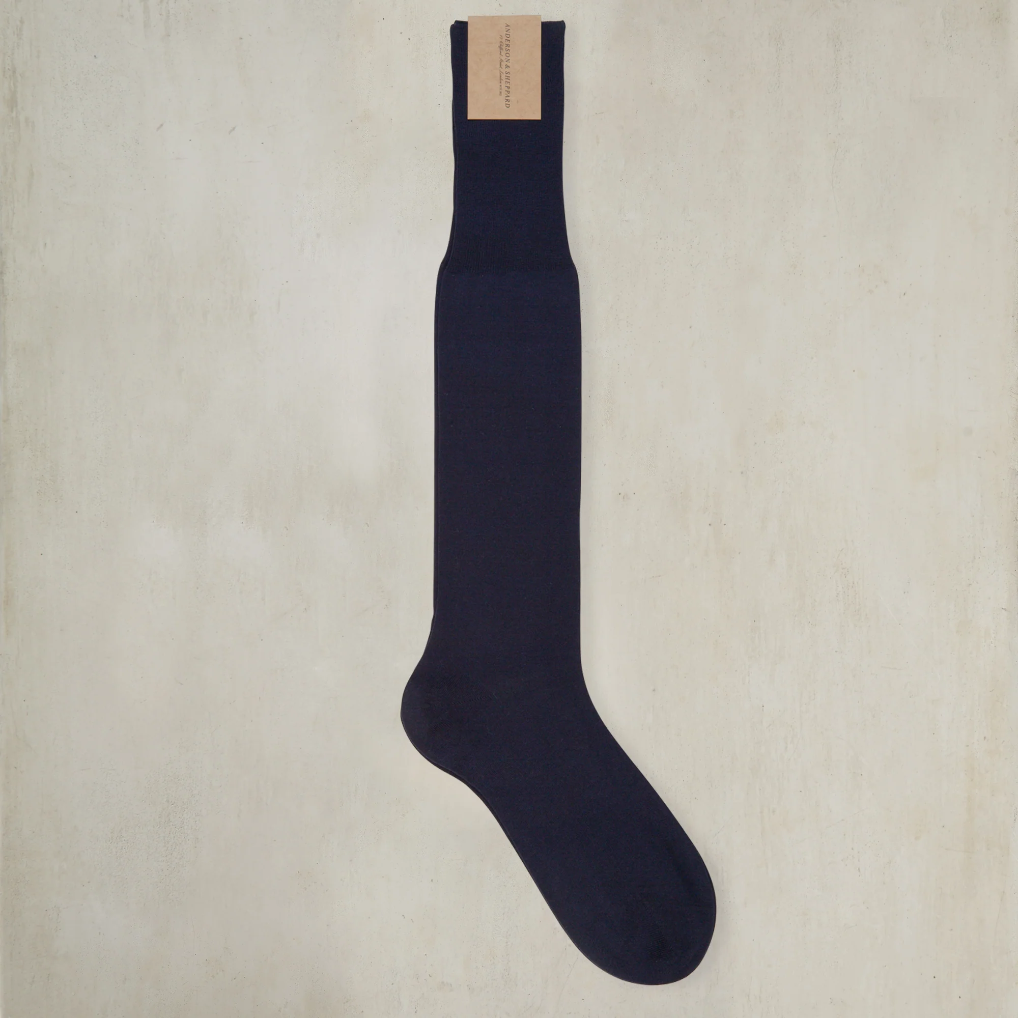 Sea Island Cotton Long Plain Socks In Navy - Image 2