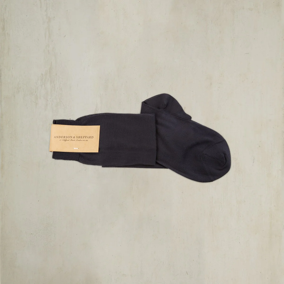 Long Silk Socks In Navy - Image 2