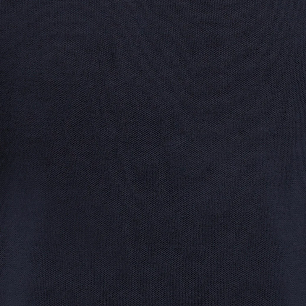 Long Sleeve Knitted Polo Shirt In Navy - Image 4