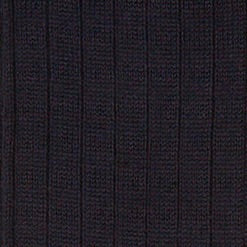Long Wool Rib Socks In Navy - Image 3