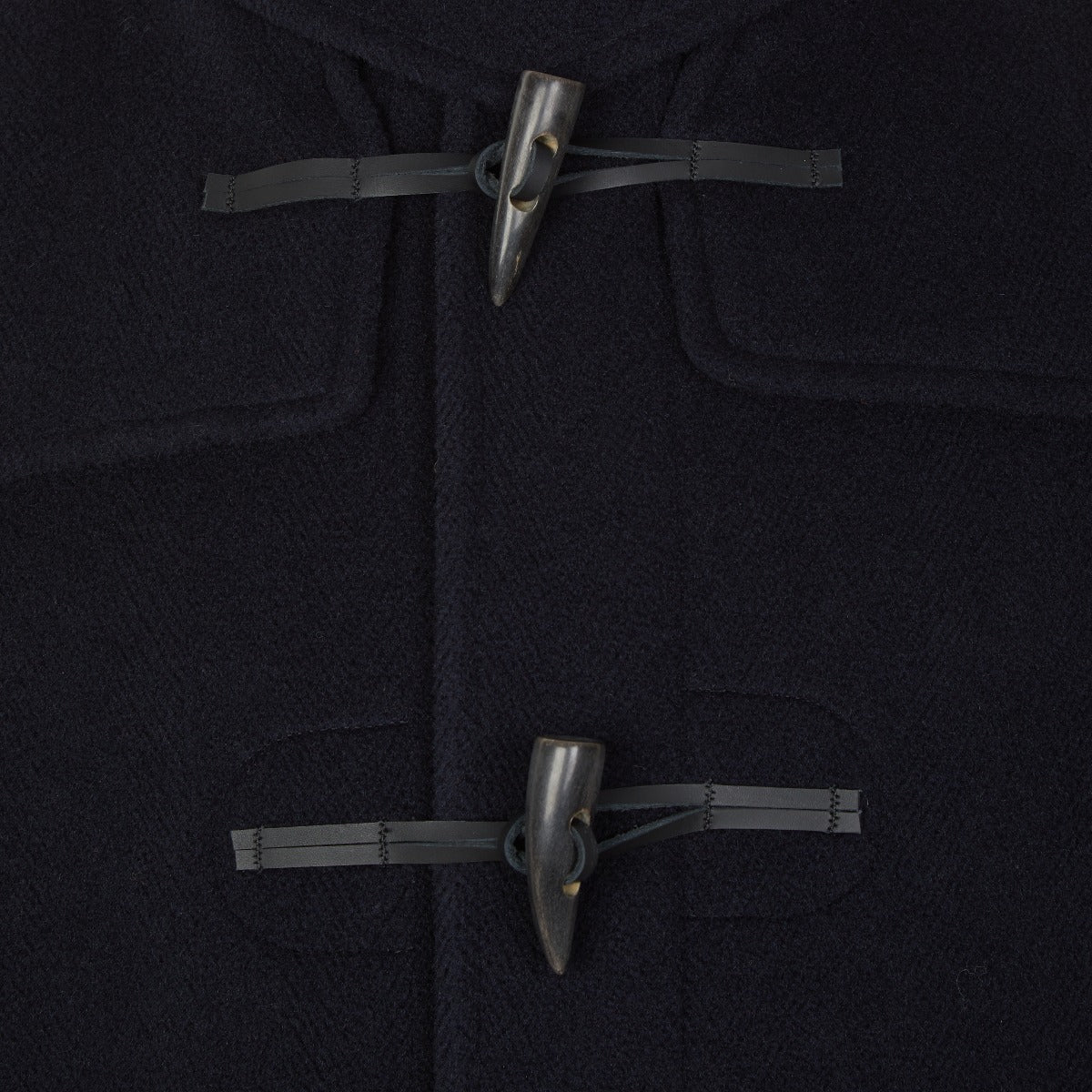 Long Woollen Duffle Coat With Hood In Navy - Image 4