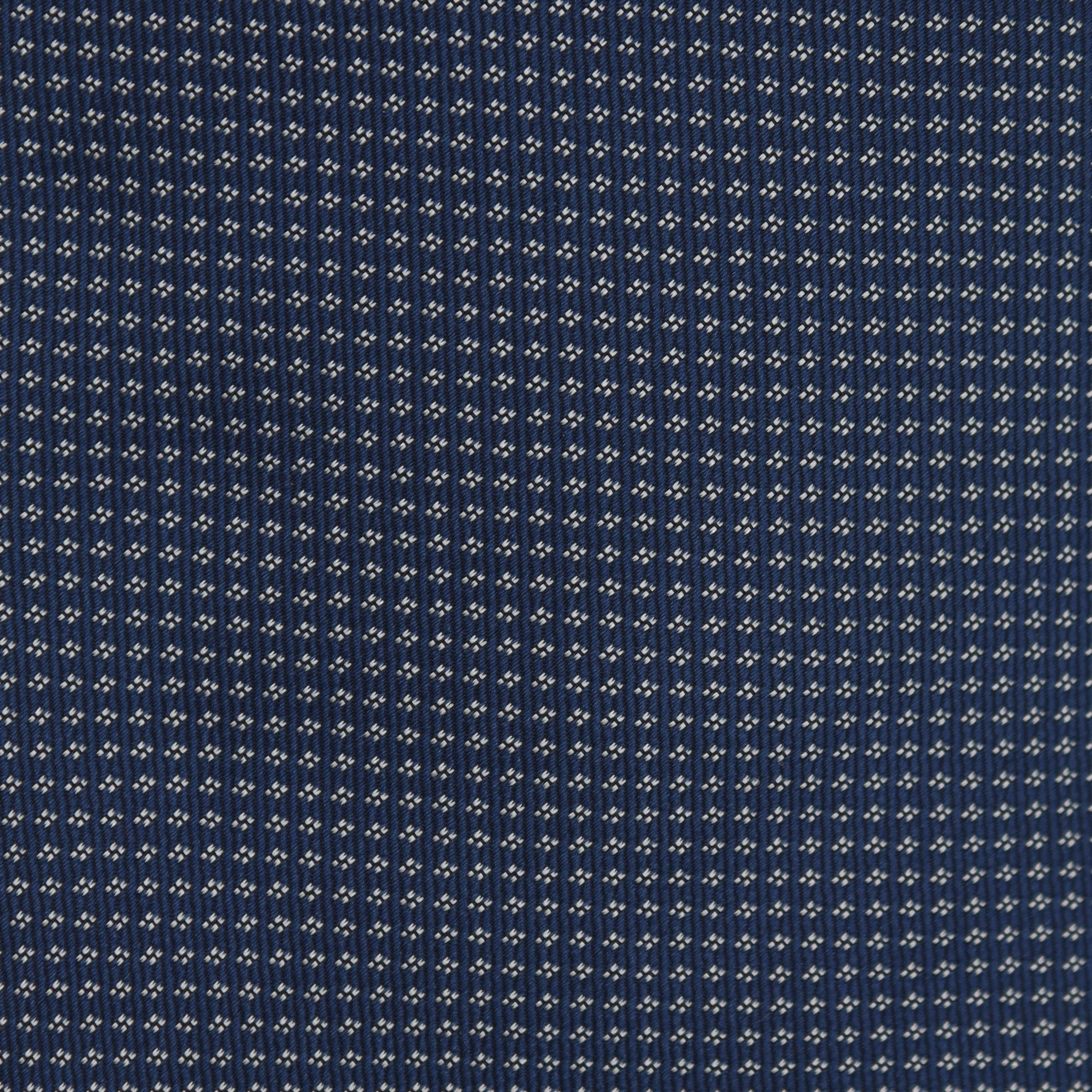 Micro Patterned Tie in Navy - Image 2