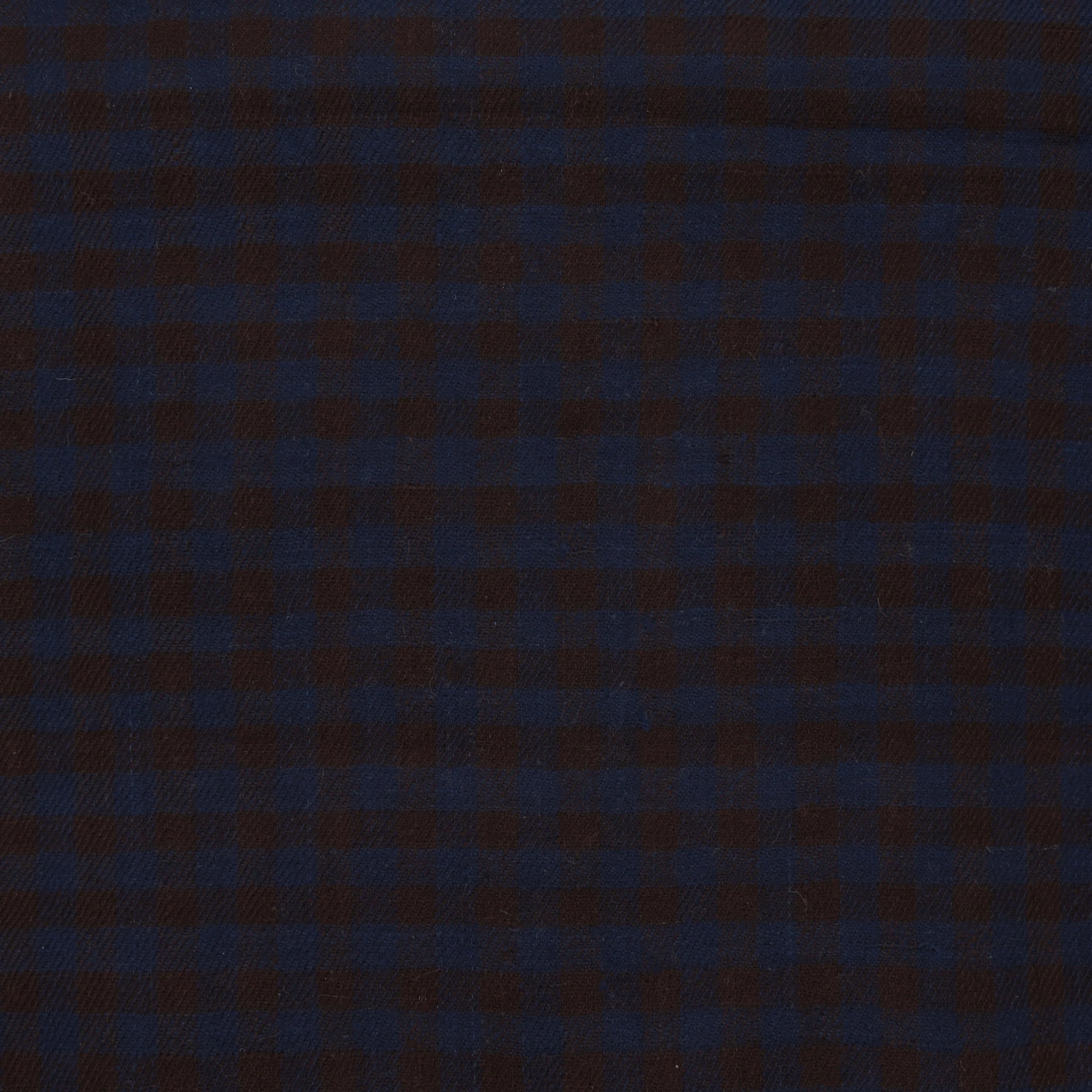 Mini Check Cashmere Scarf In Navy And Brown - Image 4