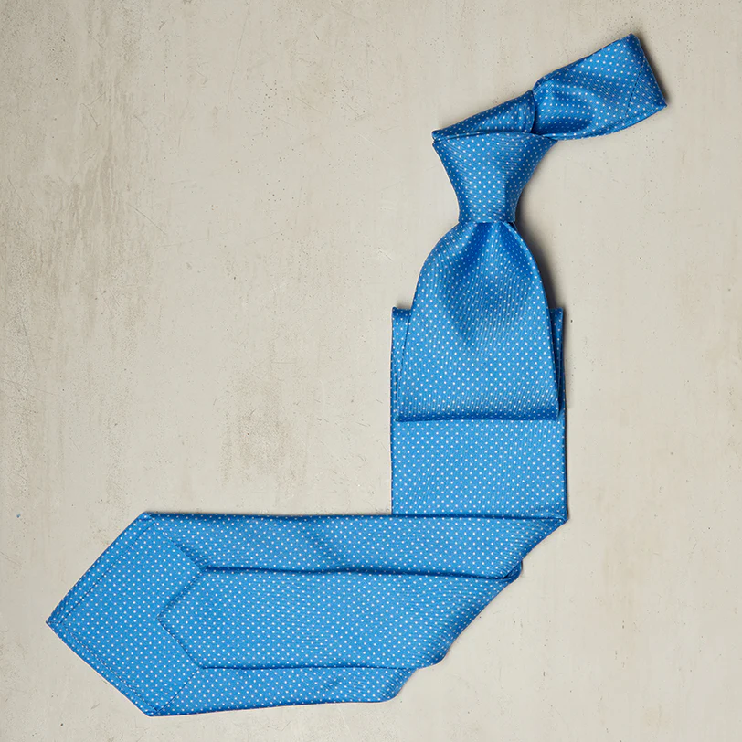 Mini Spot Printed Tie In Light Blue - Image 2