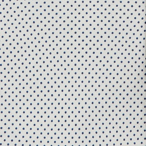 Mini Spot Printed Tie in Off White - Image 3